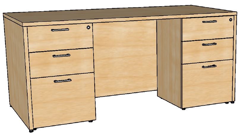 Premiere Double Pedestal Desk - Accent Environments